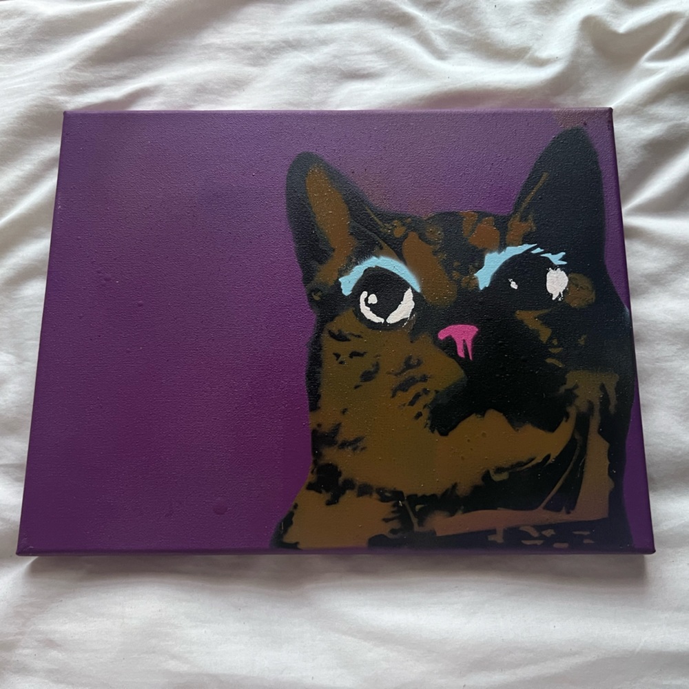 Cat with Makeup Pop art Painting - Picture 2 of 7